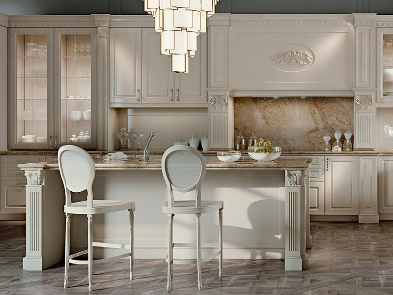 European Style Lacquer White Kitchen Cabinets