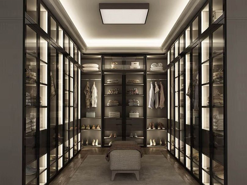 Glass door wardrobe