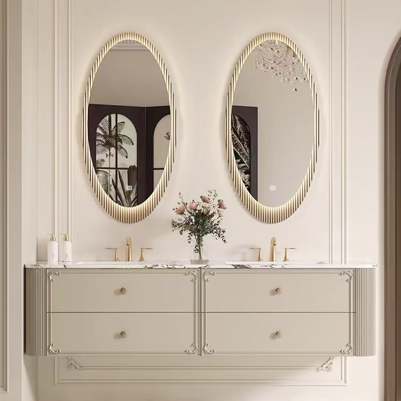 French style double sink bathroom vanity