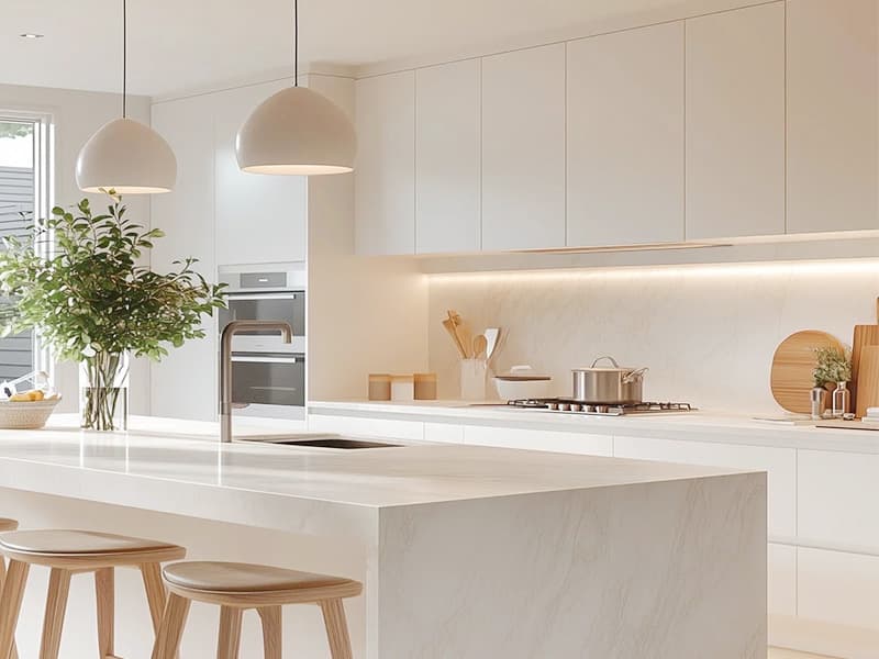 Matte White Kitchen Cabinet Set