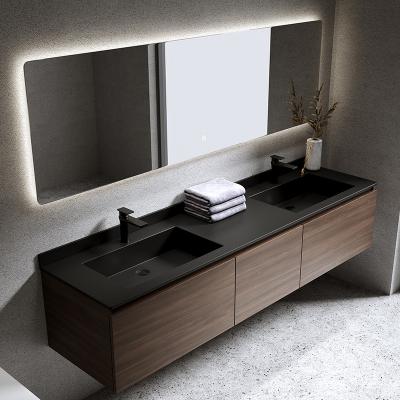 Modern Style Walnut Bathroom Cabinet