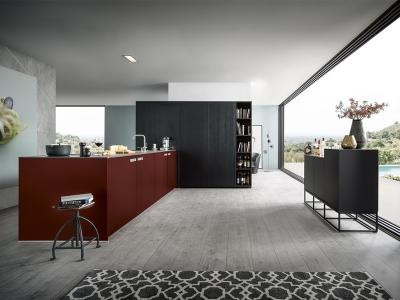 Red Kitchen Cabinet