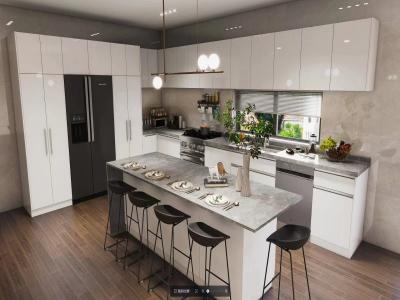 YALIG modern kitchen cabinets 2023 luxury kitchen top cabinet solid wood pantry kitchen cabinet - យ៉ាលីក
