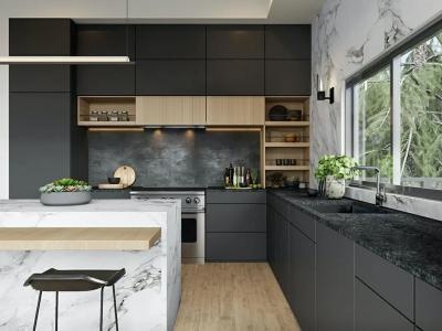 Black Matte Kitchen Cabinets