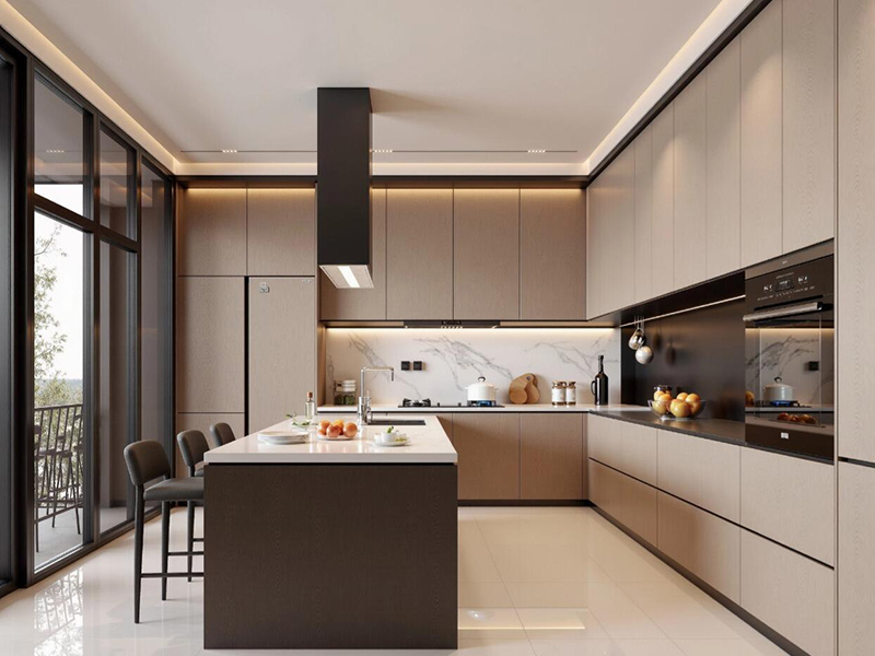 តើធ្វើដូចម្តេចដើម្បីប្រៀបធៀបសម្ភារៈទូផ្ទះបាយនិងការបញ្ចប់?